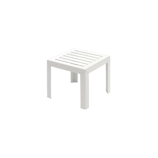 Table basse de jardin Miami en résine de synthèse coloris blanc L.40 x l.40 x H.35 cm