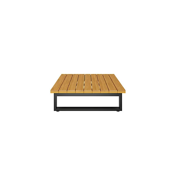 Table basse de jardin Moala en aluminium et bois coloris bois naturel L.80 x l.80 x H.23,5 cm