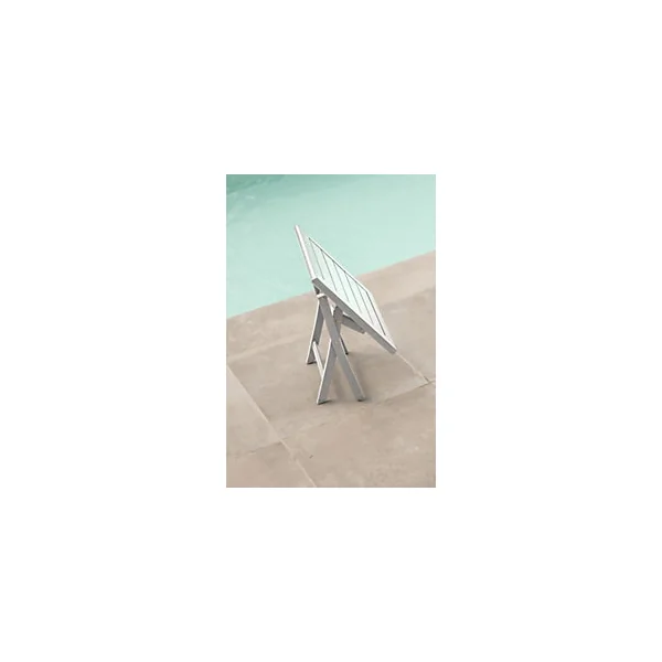 Table basse de jardin pliante Marius aluminium blanc L.43 x l.43 x H.40 cm City Garden