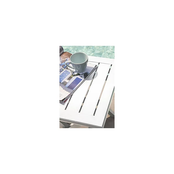 Table basse de jardin pliante Marius aluminium blanc L.43 x l.43 x H.40 cm City Garden