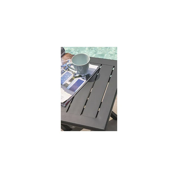 Table basse de jardin pliante Marius aluminium gris L.43 x l.43 x H.40 cm City Garden