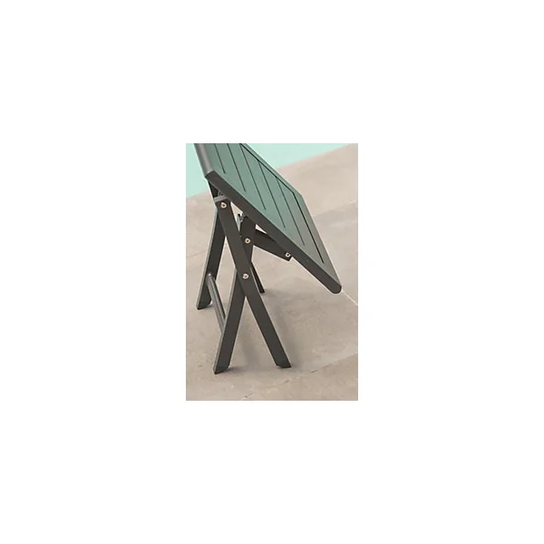 Table basse de jardin pliante Marius aluminium gris L.43 x l.43 x H.40 cm City Garden