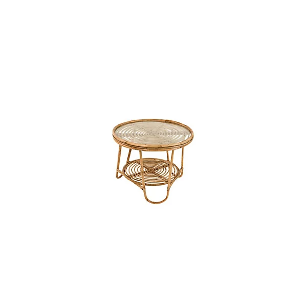 Table basse de jardin Rinca rotin naturel l.64 x h.50 cm Jardiline