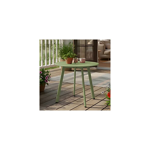 Table basse de jardin ronde en acier amande ProLoisirs Massai ø40 cm