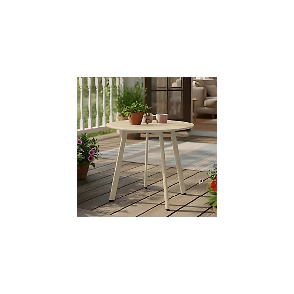 Table basse de jardin ronde en acier crème ProLoisirs Massai ø40 cm