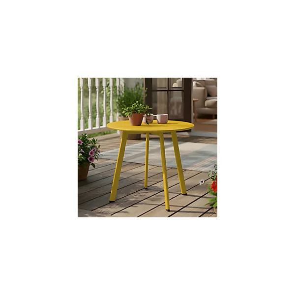 Table basse de jardin ronde en acier miel ProLoisirs Massai ø40 cm