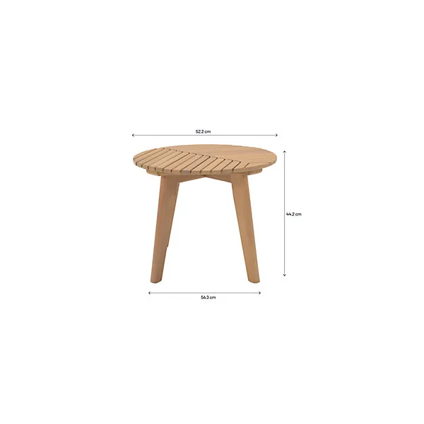 Table basse de jardin ronde en bois d'eucalyptus GoodHome Hania