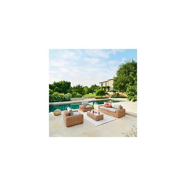Table basse de jardin Savinia coloris tahini Hespéride L.126 x l.64 x H.32 cm