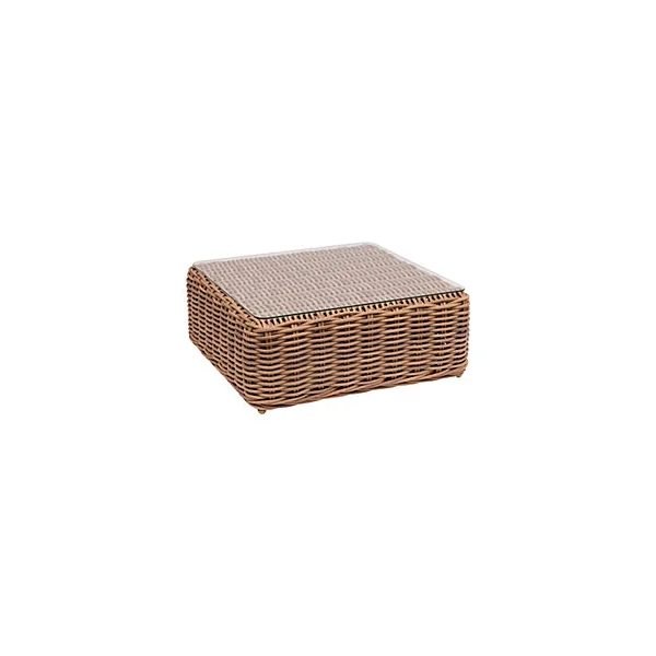 Table basse de jardin Savinia coloris tahini Hespéride L.80 x l.82 x H.32 cm