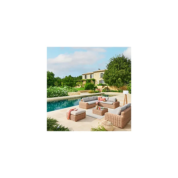 Table basse de jardin Savinia coloris tahini Hespéride L.80 x l.82 x H.32 cm