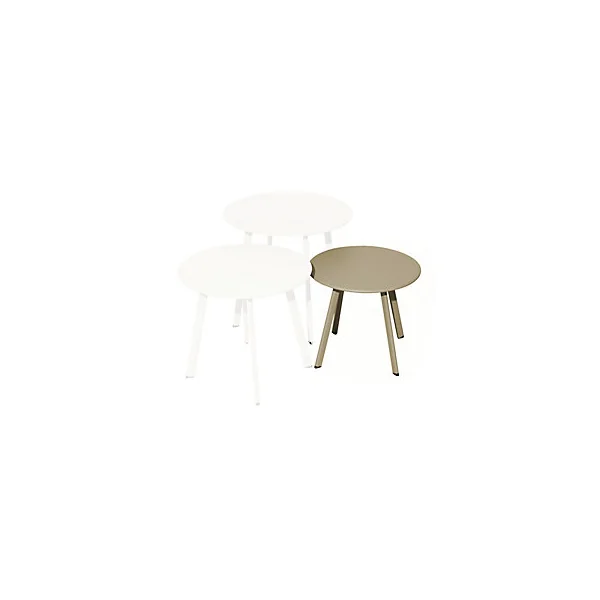 Table basse Masai Proloisirs acier mat beige sable P.40 cm x L.400 cm x H.35 cm