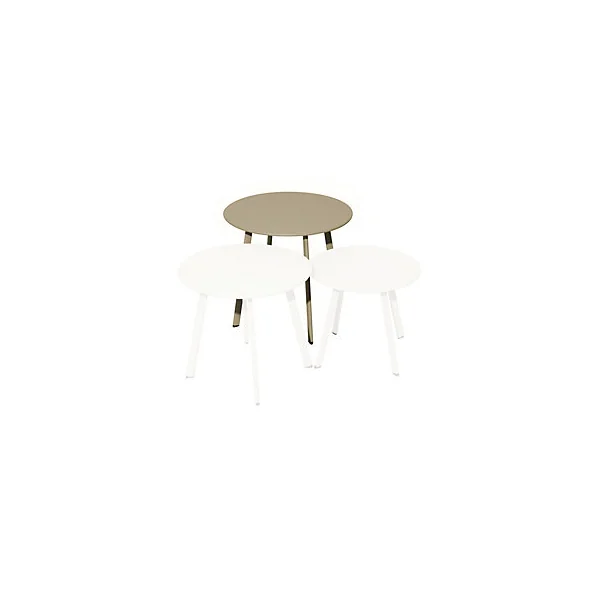 Table basse Masai Proloisirs acier mat beige sable P.50 cm x L.500 cm x H.43 cm