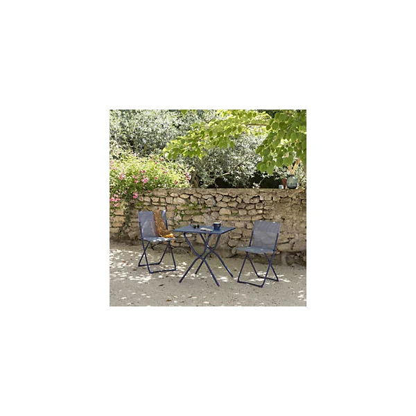 Table bistrot Colorblock Lafuma acier Indigo l.64cm x H.73cm