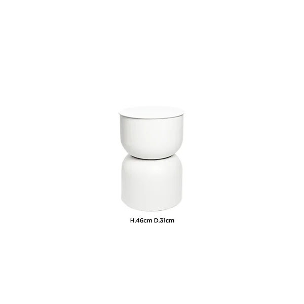 Table d'appoint ronde en métal blanc ⌀ 31 cm, Yuri