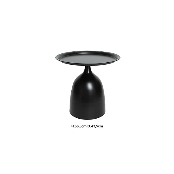 Table d'appoint ronde en métal noir ⌀43,5 cm JBY Creation, Kanno