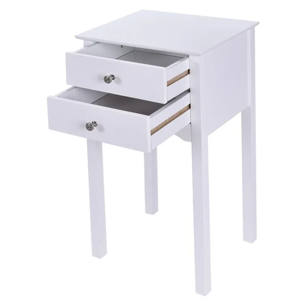 Table de Chevet avec 2 Tiroirs et Dispositif Anti-basculement 40 x 32 x 75 cm pour Chambre/Salon/Entrée/Couloir Noir