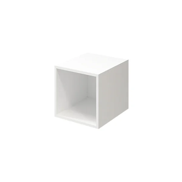 Table de chevet blanche et anthracite brillant GoodHome Atomia H. 37,5 x L. 37,5 x P. 47 cm
