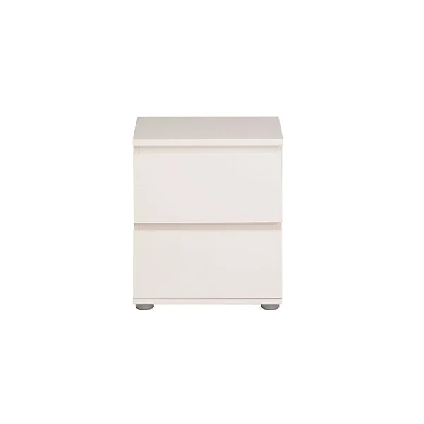 Table de chevet sur pieds 2 tiroirs blanc l. 39,8 x H. 47,6 x P. 32,8 cm Neo