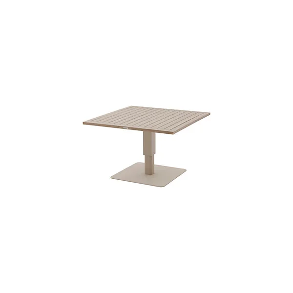 Table de jardin 4 personnes Salimia coloris argile et lin Hespéride L.110 x l.110 x H.69 cm