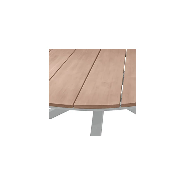 Table de jardin 8 personnes Oriengo coloris acacia et blanc Hespéride ⌀160 x H.75,5 cm