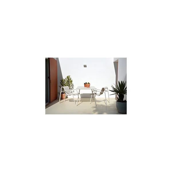 Table de jardin acier Atlas crème Arcane L.160 x l.90 x H.75 cm