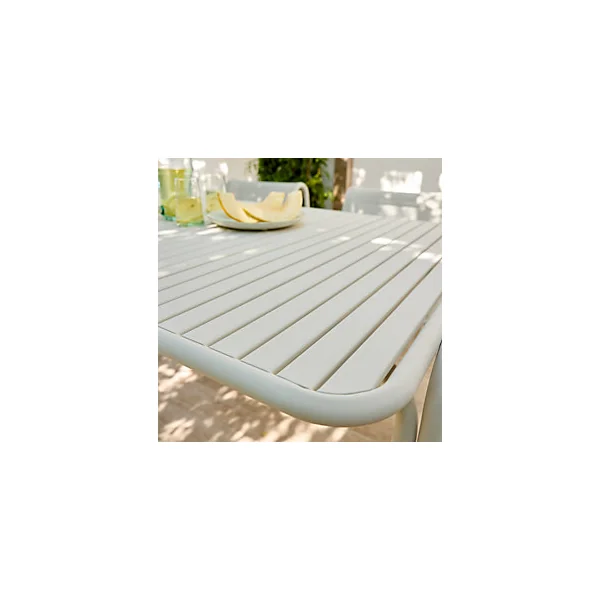 Table de jardin acier Atlas crème Arcane L.160 x l.90 x H.75 cm