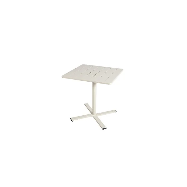 Table de jardin acier Atlas crème Arcane L.70 x l.70 x H.74 cm