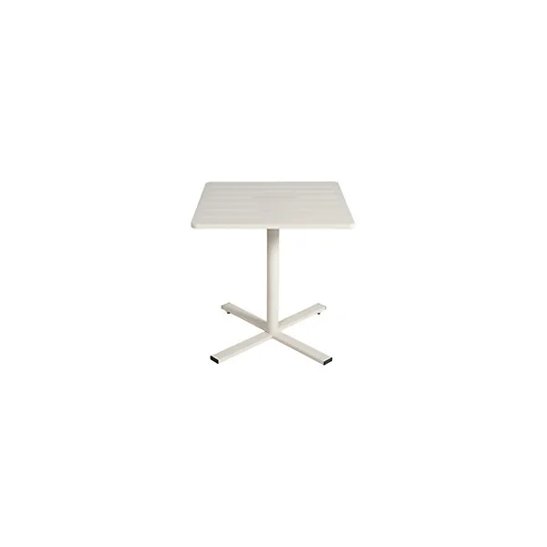 Table de jardin acier Atlas crème Arcane L.70 x l.70 x H.74 cm