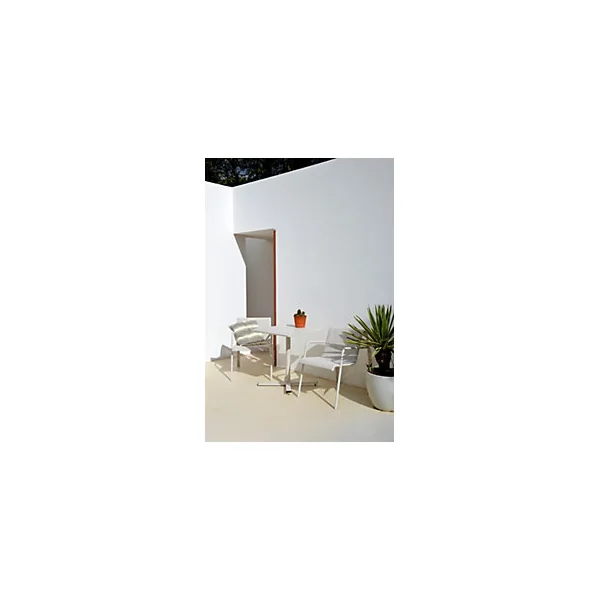 Table de jardin acier Atlas crème Arcane L.70 x l.70 x H.74 cm