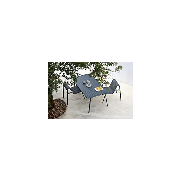 Table de jardin acier Atlas gris anthracite Arcane L.160 x l.90 x H.75 cm