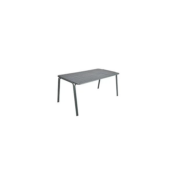 Table de jardin acier Atlas gris anthracite Arcane L.160 x l.90 x H.75 cm