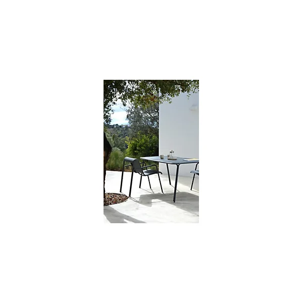 Table de jardin acier Atlas gris anthracite Arcane L.160 x l.90 x H.75 cm