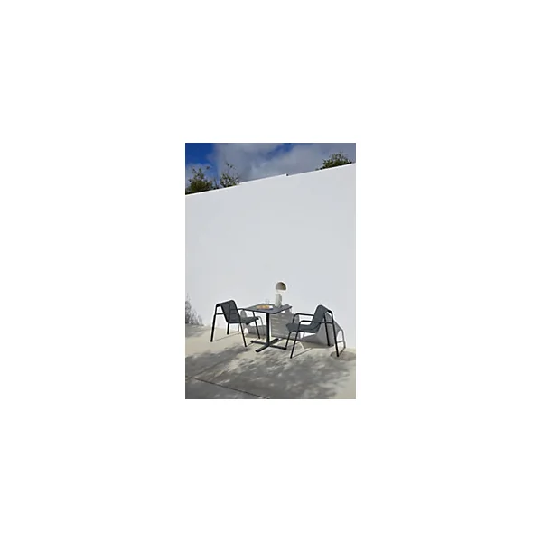 Table de jardin acier Atlas gris anthracite Arcane L.70 x l.70 x H.74 cm