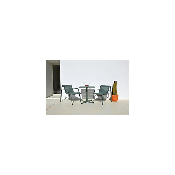 Table de jardin acier Atlas vert Arcane L.70 x l.70 x H.74 cm