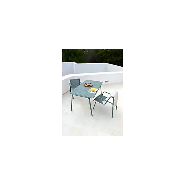 Table de jardin acier vert Atlas Arcane L.160 x l.90 x H.75 cm