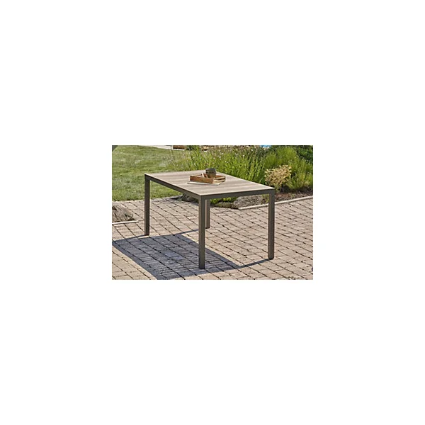 Table de jardin Boston aluminium imitation bois clair L.150 x l.90 x H.75 cm DCB Garden