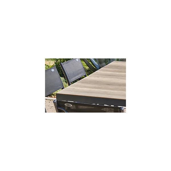 Table de jardin Boston aluminium imitation bois clair L.150 x l.90 x H.75 cm DCB Garden