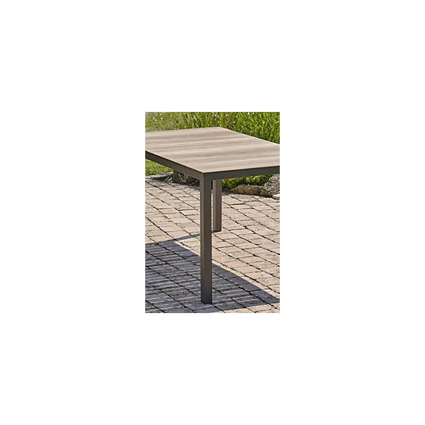 Table de jardin Boston aluminium imitation bois clair L.150 x l.90 x H.75 cm DCB Garden