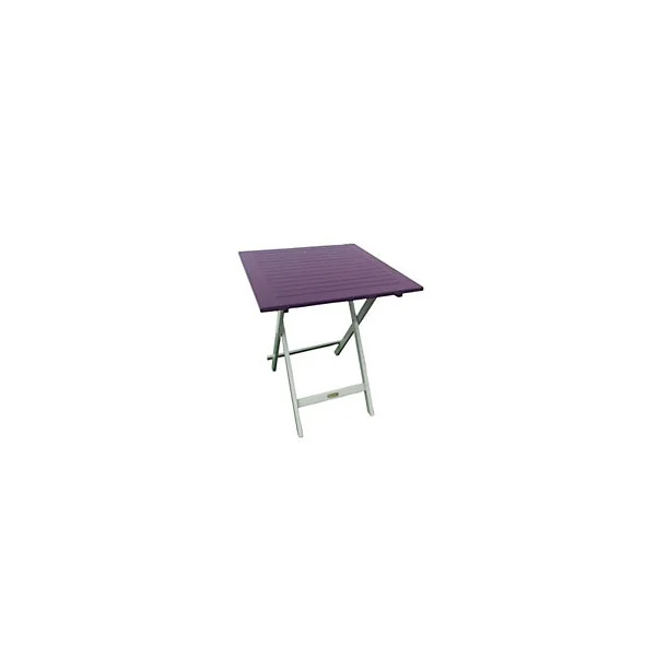 Table de jardin burano aubergine pliante 65 x 65 cm