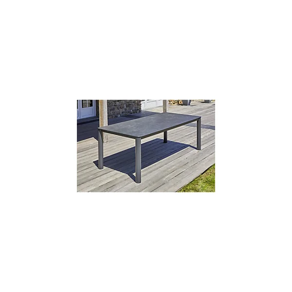 Table de jardin Camargue en aluminium coloris gris anthracite L.220 x l.100 x H.75 cm PARIS GARDEN