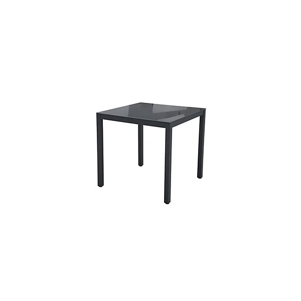Table de jardin carré aluminium et verre gris mat L 90 x l 90 x H 75 cm Faro