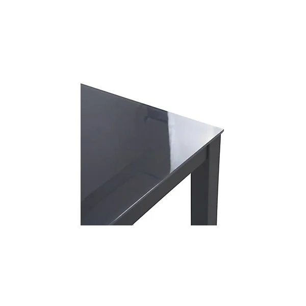 Table de jardin carré aluminium et verre gris mat L 90 x l 90 x H 75 cm Faro