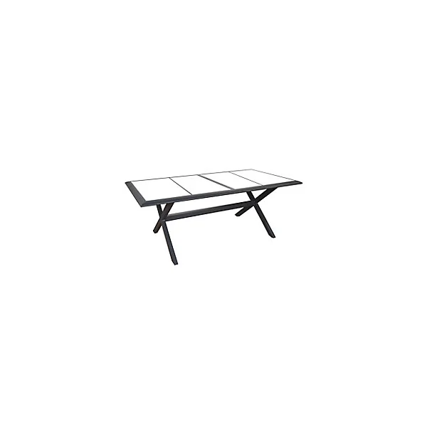 Table de jardin Ceram 198 en aluminium coloris graphite L.198 x l.104 x H.74 cm
