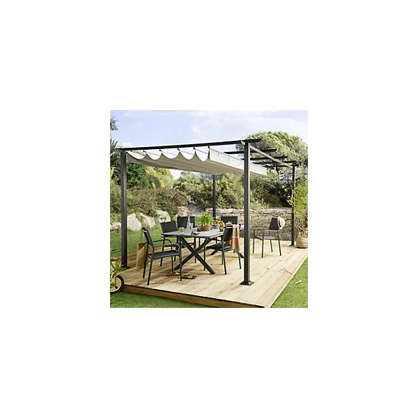Table de jardin Ceram 198 en aluminium coloris graphite L.198 x l.104 x H.74 cm