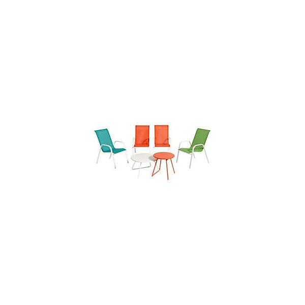Table de jardin d'appoint en métal Nova ø70 cm blanc