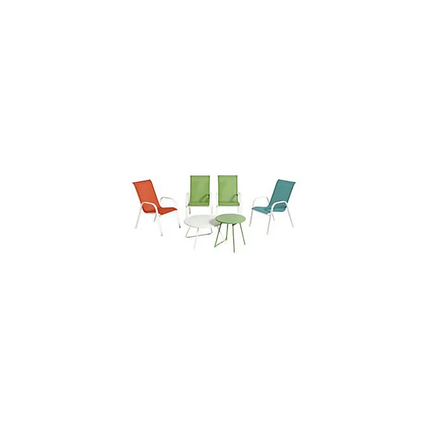 Table de jardin d'appoint en métal Nova ø70 cm blanc