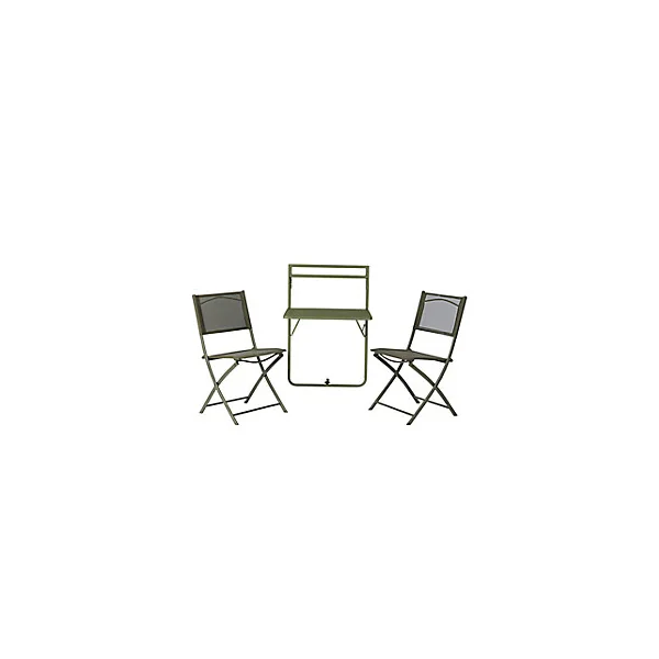 Table de jardin de balcon pliante et extensible en métal GoodHome Saba kaki 70 x 60 cm