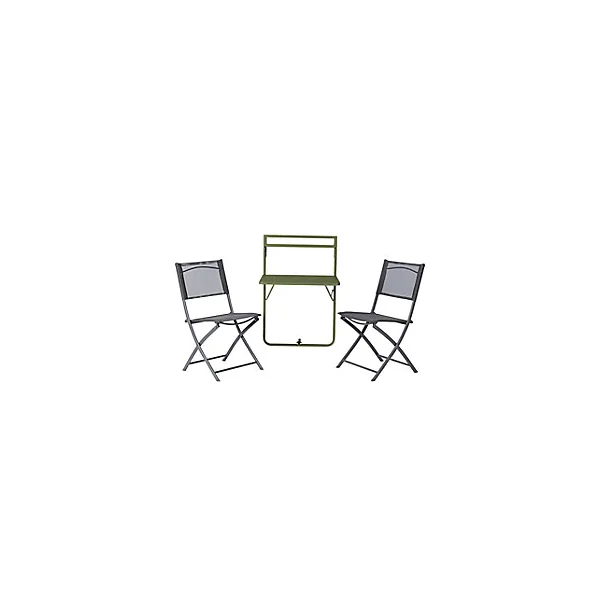 Table de jardin de balcon pliante et extensible en métal GoodHome Saba kaki 70 x 60 cm