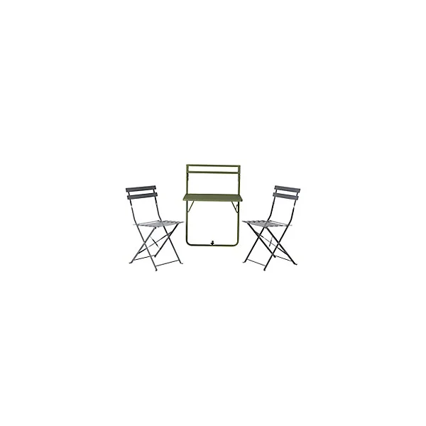 Table de jardin de balcon pliante et extensible en métal GoodHome Saba kaki 70 x 60 cm