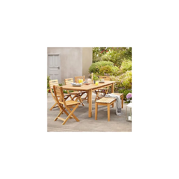 Table de jardin Denia en bois L.150 x l.90 x H.75 cm GoodHome